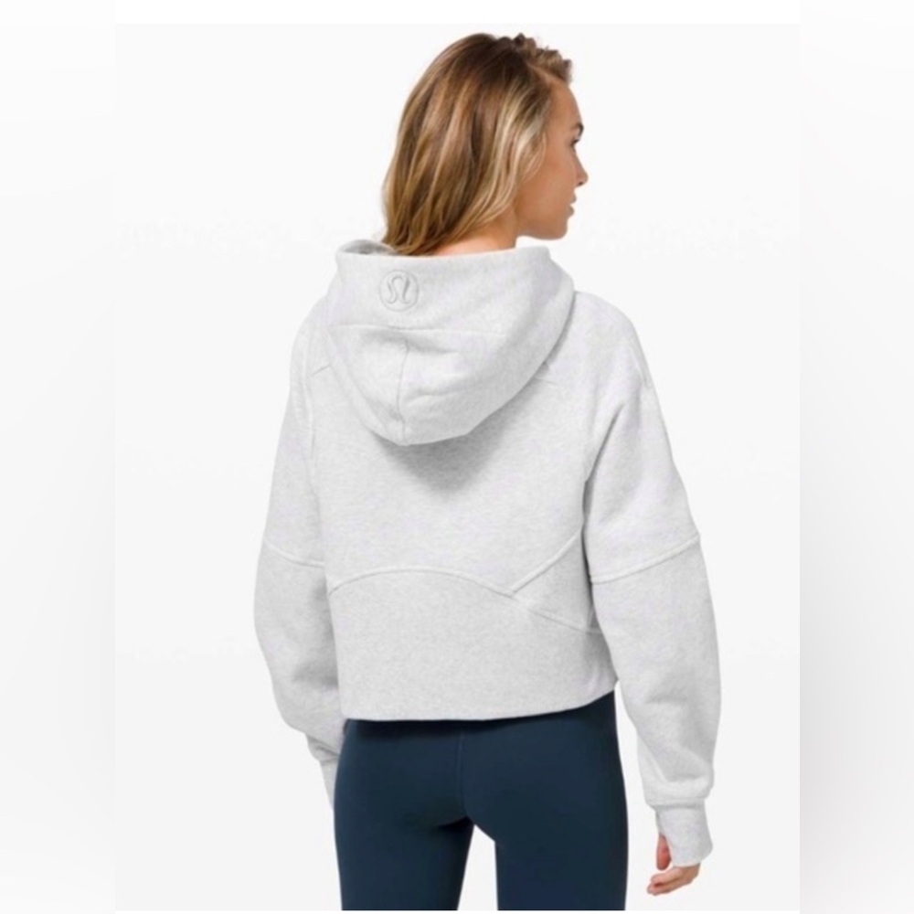 lululemon athletica Cropped Hoodie full zip in Heather Light Gray